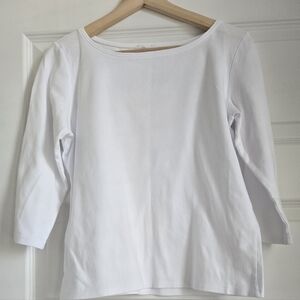Eileen Fisher Women  Top Size Medium 100% Cotton Long Sleevse Crew Neck